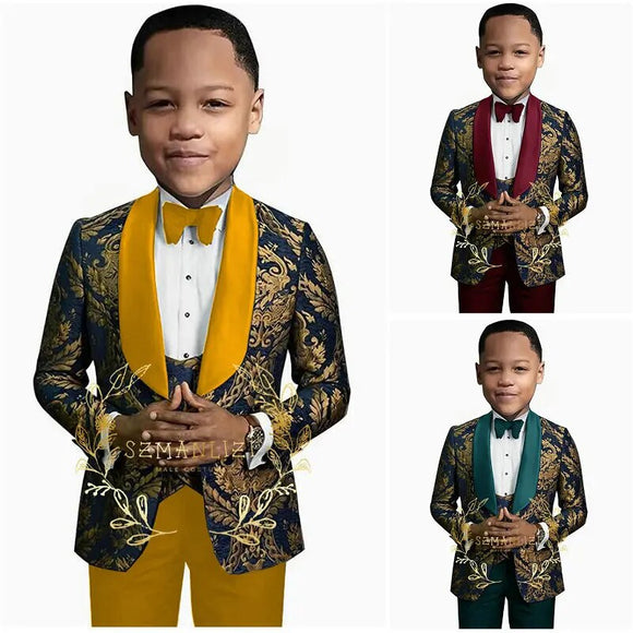 3-16 Years Old Tuxedos 3 Piece Suits (Jacket+Pants+Vest)