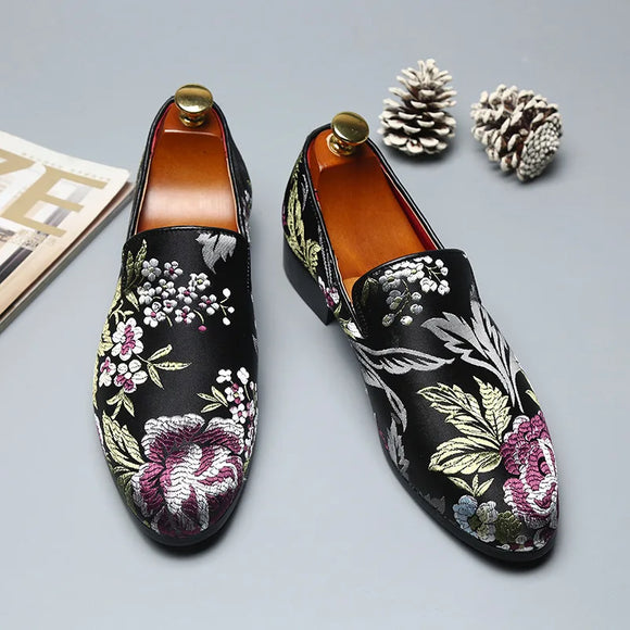 Comfortable Loafers Light Moccasins Retro Embroidery Party Shoes